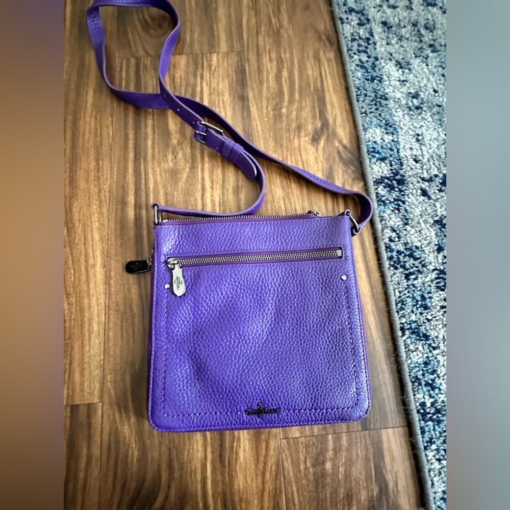Cole and Haan Purple Leather Crossbody Bag - Cole and Hann